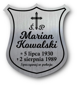 Tablica nagrobna tabliczka na grób na krzyż