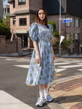Платье миди в стиле бохо с объемными рукавами XL 42