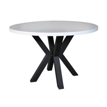 STÓŁ ROZKŁADANY OKRĄGŁY BIAŁY MAT LOFT 130/180 SALON JADALNIA KUCHNIA
