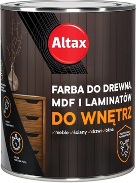 ALTAX FARBA DO MDF DREWNA LAMINAT BIAŁY PÓŁMAT 0.75L