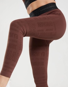 ДЛИННЫЕ СПОРТИВНЫЕ ЛЕГГИНГИ GYMSHARK СО СТРУНАМИ, бордовые, S 1Z0G4_E*