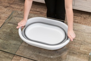 КОРЗИНА СКЛАДНОЙ КОНТЕЙНЕР ДЛЯ БЕЛЬЯ СИЛИКОНОВАЯ ЧАША 25Л НАЖИМНЫЙ КОНТЕЙНЕР