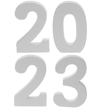 2023 Ozdoby Drewniane Numery 4 Szt
