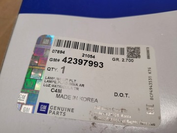 OPEL ASTRA J ZAFIRA C OSVĚTLENÍ TABULKY LAMPY