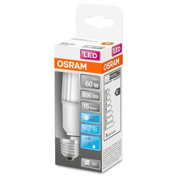 E27 STICK Светодиодная лампа 8Вт = 60Вт 4000K STAR OSRAM