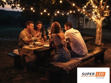 Цепь уличного освещения садовой гирлянды 10 м + 10 светодиодных лампочек E27 L