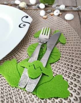 Pokrowce etui filcowe na sztućce zając klapnięte uszy Zestaw 6 szt. Świeta