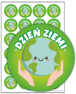Naklejki DZIEŃ ZIEMI (40mm, 24 szt.)