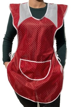 FARTUCH STYLONOWY DAMSKI CZERWONY WIĄZANY M-023 46