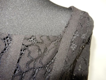 Crop top krótka bluzka czarny koronkowy Zara 36 S