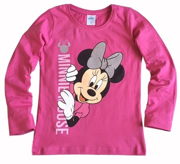 Disney BLUZKA Myszka Minnie BROKAT różowa 122