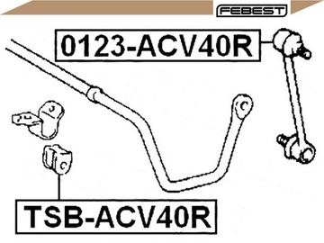 РЕЗИНОВЫЙ СТАБИЛИЗАТОР TOYOTA ЗАДНИЙ CAMRY 06- 16MM FEBES