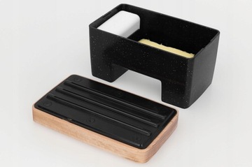 МАСЛЕНКА черная, умная, практичная, массивная масленка, свежее масло