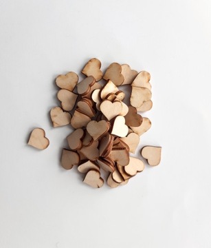 SERCA DREWNIANE 50 szt 2 CM confetti