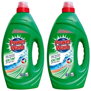 Power Wash Color 4L x2 NIEMIECKI ŻEL DO PRANIA KOLOR ODZIEŻY TKANIN 8L DE