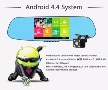 ЗЕРКАЛО АНТИРАДАР GPS 5 КАРТА ANDROID DVR КАМЕРА