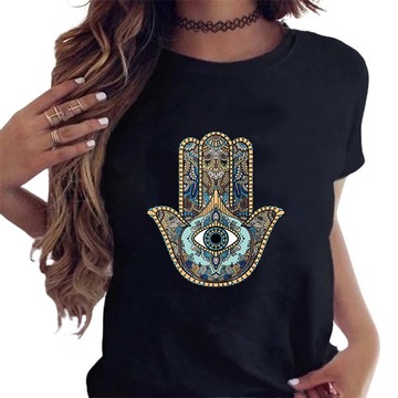 T-SHIRT BAWEŁNIANY KOSZULKA RĘKA FATIMY HAMASA L