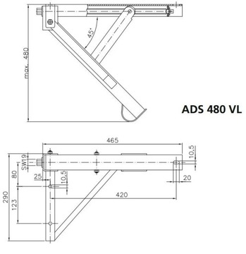 складная ножка для кемпинга ADS 480 vL
