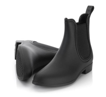 31 МАТОВЫЕ РЕЗИННЫЕ БОТИНКИ БОТИНКИ РЕЗИНОВЫЕ ЧЕРНЫЕ 40