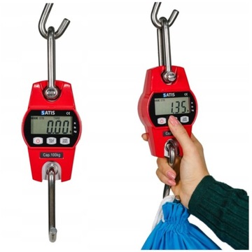 WAGA ELEKTRONICZNA HAKOWA SATIS do 60kg 20G ŁOWIECKA WĘDKARSKA WISZĄCA
