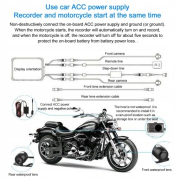 1080P мотоциклетный видеорегистратор спереди и сзади двойной