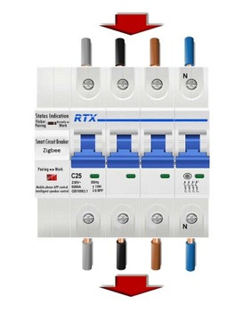 4 предохранителя, управляемый Zigbee Tuya, 25 А