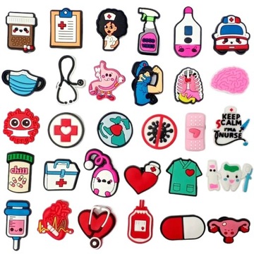 30 шт. Булавки для обуви CROCS – МЕДИЦИНСКИЕ УКРАШЕНИЯ, ПОДВЕСКИ, БУЛАВКИ