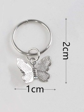 Koraliki Ozdoby do włosów warkoczyki ozdoby kóleczka MOTYLKI SREBRNE 5 SZT