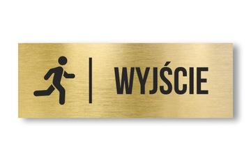 Tabliczka Wyjście Aluminium Złota 20x7cm UV