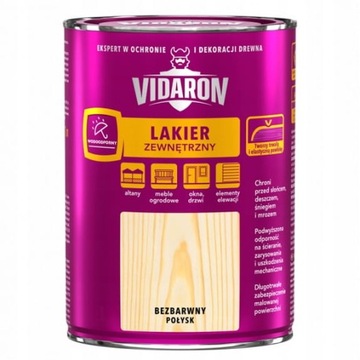 Lakier zewnętrzny do drewna 0,75l połysk Vidaron