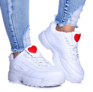 Buty Damskie Adidasy sneakersy styl Fia 7 białe 38