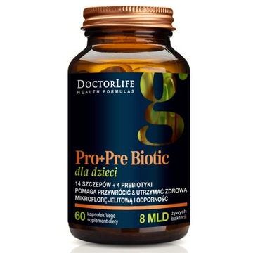 Doctor Life Pro+Pre Biotic suplement diety dla dzieci 60 kapsułek P1