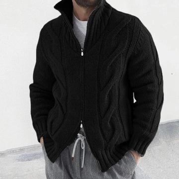 Fashion Slim Knitted Sweatercoat Men Casual Zip-up