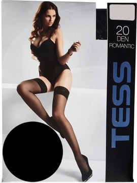 Pończochy samonośne LYCRA 20 DEN TESS 1/2 CZARNE