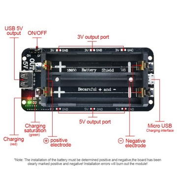 18650 Крышка аккумуляторного отсека V8 ESP8266 Мобильный блок питания