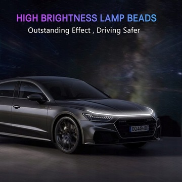 Динамическая автомобильная светодиодная лента, белый свет