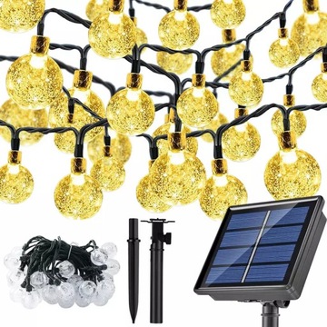 GIRLANDA SOLARNA LAMPKI BALKON TARAS KULKI 40x LED