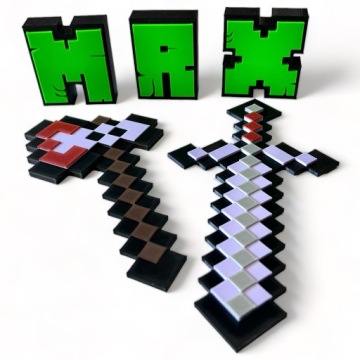 KAJAWIS Plaque 3D наклейки на стену с ИМЕННЫМ подарком MINECRAFT NAME