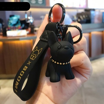 Brelok Zawieszka Do Kluczy Torebki Breloczek Keychain 3D Różowy Pies Buldog