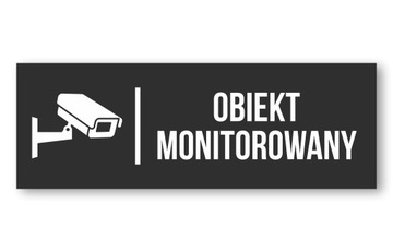 Tabliczka Obiekt Monitorowany Kamera 20x7 PCV 3mm