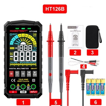 ЦИФРОВОЙ УНИВЕРСАЛЬНЫЙ МУЛЬТИМЕТР NCV RMS ДЛЯ ИСПЫТАНИЯ ПОД РЕАЛЬНЫМ РЕЖИМОМ РАБОТЫ ТЕРМОПАРА ТЕМП. СВЕТОДИОДНЫЙ ФОНАРИК