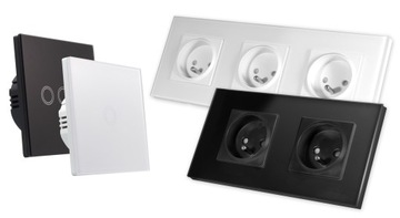 Светодиодный стеклянный выключатель света сенсорный Wi-Fi Tuya