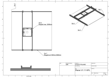 PLANER PROWADNICA DO FREZARKI DO DREWNA 200x200 cm
