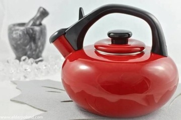 FORCHETTO Чайник эмалированный 2,5 см, красный, ИНДУКЦИЯ