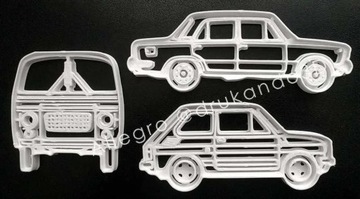 Zestaw 3 foremek SAMOCHÓD Nysa Fiat 126p Fiat 125p