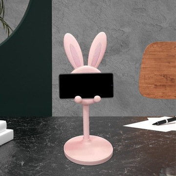 Stojak na telefon Podpórka pod telefon z regulacją wysokości Różowy