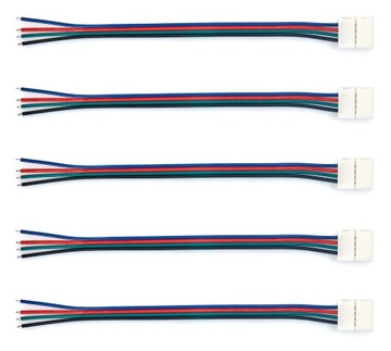 KOMPLET ZŁĄCZKA CN-03: TAŚMA LED 10MM RGB - 5szt