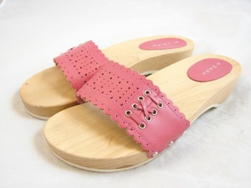 38 UK5 KLAPKI BUTY DREWNIAKI # NEXT # SKÓRA 1447