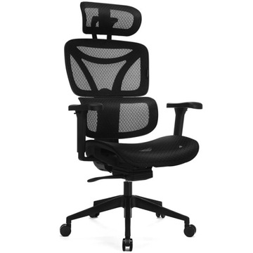 Fotel Biurowy Ergonomiczny Levano Control Series Czarny udźwig 130 kg