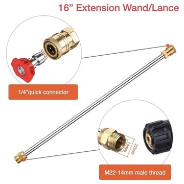 Набор насадок для мойки высокого давления, копье 16 дюймов M22x14 мм.
